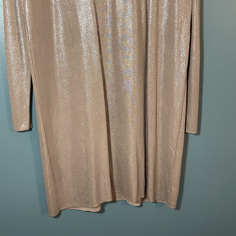 COS Women's Metallic Pink Dress Long Sleeve Size Small Midi Viscose - Picture 5 of 9